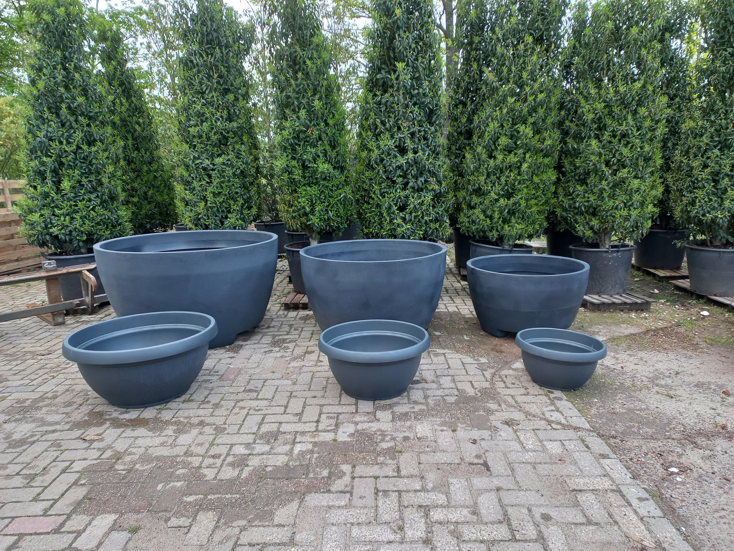 Kunststof schalen lipari exclusive pots Antraciet